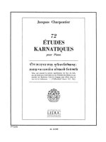 JACQUES CHARPENTIER: 72 ETUDES KARNATIQUES - 1E CYCLE (PIANO SOLO) PIANO