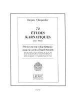 JACQUES CHARPENTIER: 72 ETUDES KARNATIQUES - 3E CYCLE (PIANO SOLO) PIANO