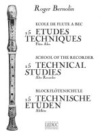 ROGER BERNOLIN: 15 ETUDES TECHNIQUES (ALTO) (RECORDER SOLO)