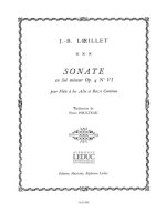 LOEILLET DE GANT SONATA G MINOR OP 4 NO 6 TREBLE RECORDER & BCONT BK