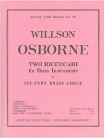 WILLSON OSBORNE: 2 RICERCARI (SEXTET-BRASS)