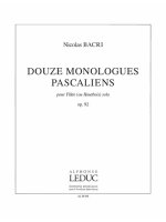 MONOLOGUES PASCALIENS 12 OP 92 FL (OR OB) SOLO