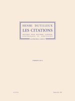 HENRI DUTILLEUX: LES CITATIONS FOR OBOE, HARPSICHORD, DOUBLE BASS AND PERCUSSION (2010 VERSION)
