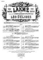 DELIBES LAKME NO 13 BIS MELODIE SOPRANO SOLO & PIANO BOOK