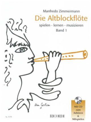 MANFREDO ZIMMERMANN : DIE ALTBLOCKFLOTE BAND 1 - RECUEIL + CD - FLUTE A BEC ALTO