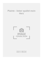 PLAINTE - LIEBER SPALTET MEIN HERZ -ENSEMBLE DE PARTITIONS