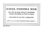 SCHOOL ENSEMBLE BOOK FLUTE A BEC