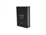 Saint Coran (14 x 19 cm)  avec pages Arc-en-ciel (Rainbow) - Bilingue (fr/ar) - Couverture Daim Noir