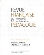 REVUE FRANCAISE DE PEDAGOGIE, N 202/2018. RECHERCHE, POLITIQUE ET PRA TIQUES EN EDUCATION : SERVICES