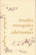ETUDES MONGOLES ET SIBERIENNES, N 21, 1990