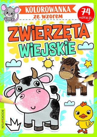 Zwierzęta wiejskie. Kolorowanka ze wzorem