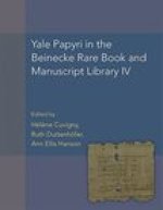 Yale Papyri in the Beinecke Rare Book and Manuscript Library IV (P. Yale IV)