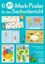 6 A1-Merk-Poster für den Sachunterricht ? Jahreskreis, Körper, Waldtiere, Epochen, Kontinente, vom Korn zum Brot
