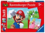 Ravensburger Kinderpuzzle 05186 - Super Mario - 3x49 Teile Puzzle für Kinder ab 5 Jahren