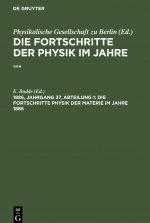 Die Fortschritte Physik Der Materie Im Jahre 1886