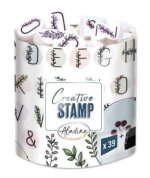 Razítka Creative Stamp - Květinová abeceda a věnečky, 39 ks