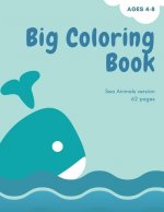 Big coloring book with ocean animals