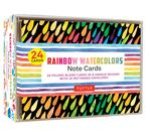 Rainbow Watercolors Note Cards, 24 Blank Cards
