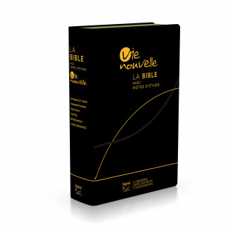 Bible d'étude Vie nouvelle, Segond 21, noire couverture souple, fibrocuir,tranches or, avec boitier