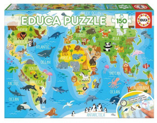 Educa - Tiere Weltkarte 150 Teile Puzzle **