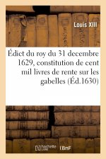 Édict du roy du 31 decembre 1629, portant constitution de cent mil livres de rente sur les gabelles