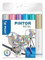 PILOT Pintor Medium Sada akrylových popisovačů 1,5-2,2mm - Metal 6 ks