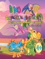 DINO od punktu do punktu, książka do kolorowania i cwiczeń dla dziec od 4 lat