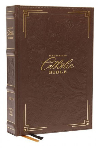NRSVCE, Illustrated Catholic Bible, Genuine leather over board, Brown, Comfort Print