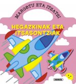 Hegazkinak eta itsasontziak (margotu eta itsatsi)