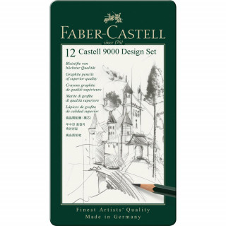 Ołówek Faber-Castell 9000 Design 12 sztuk opakowanie metalowe