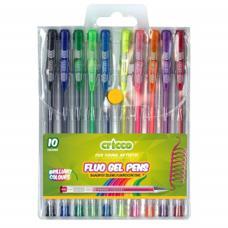 Długopisy Żelowe Fluorescencyjne Cricco 10 kolorów