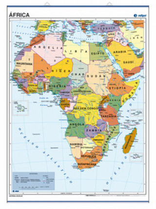 MAPA POSTER AFRICA ENVARILLADO POLITICO 50X70