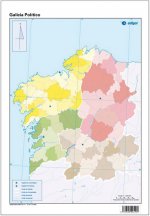 MAPA MUDO GALICIA POLITICO COLOR 22.5X32.5 (50 UDS)