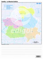 MAPA MUDO CASTILLA MANCHA POLITICO COLOR 22.5X32.5 (50 UDS)