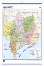MAPA POSTER ANDALUCIA FISICO POLITICO 50X70