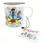 TAZA PIPPI BLANCA CON RAYAS AZULES