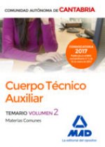Cuerpo Técnico Auxiliar de la Administración de la Comunidad Autónoma de Cantabria. Temario de Mater