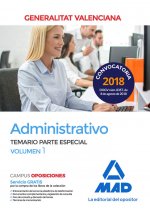 Administrativo de la Generalitat Valenciana. Temario Parte Especial volumen 1