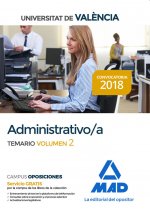 Administrativo de la Universitat de València. Temario volumen 2