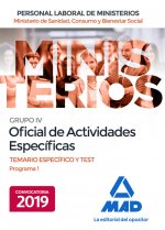 Oficial de Actividades Específicas del Ministerio de Sanidad, Consumo y Bienestar Social. Temario es