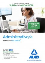 Administrativo de la Junta de Andalucía Promoción Interna. Temario Volumen 1