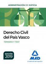 Derecho Civil del País Vasco para oposiciones Justicia. Temario y test