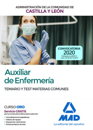 Auxiliar de Enfermería de la Administración de la Comunidad de Castilla y León. Temario y test mater