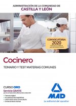 Cocinero de la Administración de la Comunidad de Castilla y León.Temario y test materias comunes