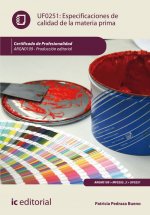 Especificaciones de calidad de la materia prima. argm0109 - producción editorial