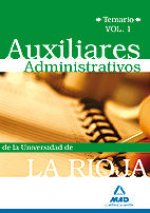Auxiliares administrativos, Universidad de la Rioja. Temario