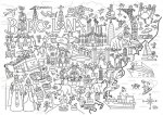 Barcelona, mapa para colorear