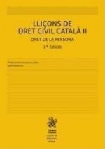 Lliçons de Dret Civil Català II Dret de la Persona 2ª Edició 2018