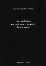Un cuaderno, un lapicero y un plato de escayola