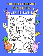 Coloriage enfant Paques Lapins ravis